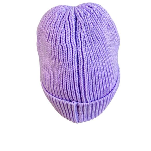 Yanyanz Purple Knit Butterfly Beanie Warm Winter Accessories One Size Fits Most - Picture 4 of 8